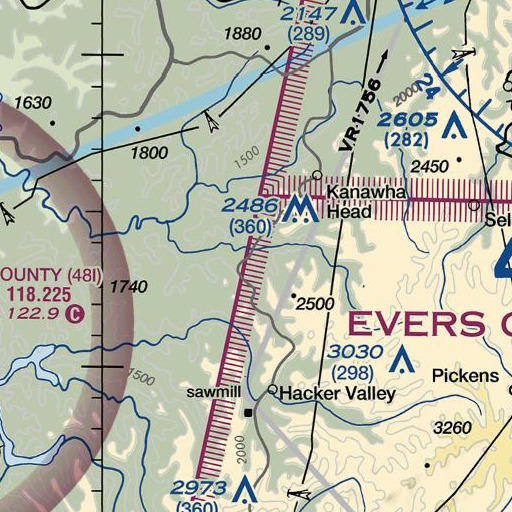 FAA VFR chart of Short Run, WV