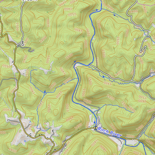 OpenTopoMap map of Slabcamp Run, WV