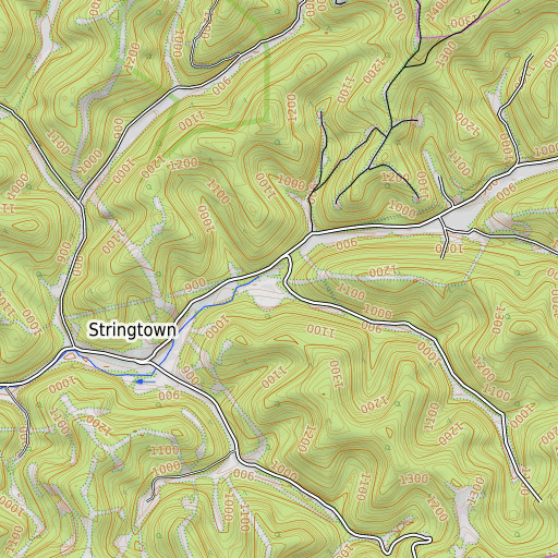 OpenTopoMap map of Sunfish Run, WV