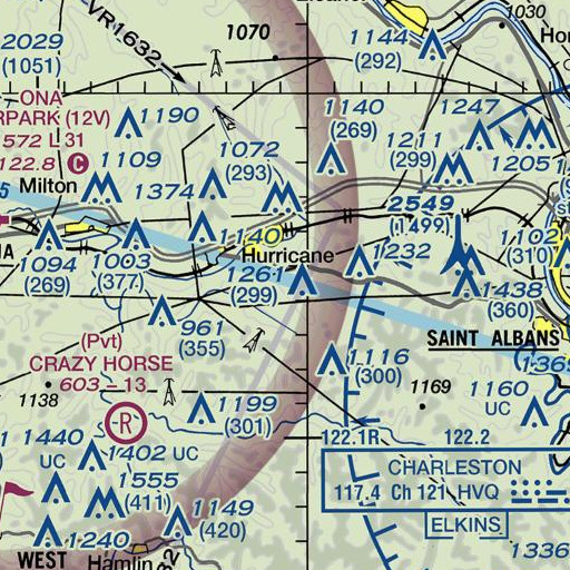 FAA VFR chart of Trace Fork, WV