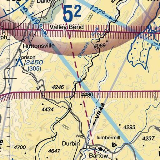 FAA VFR chart of Glade Run, WV