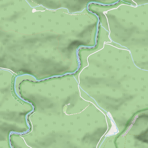 OpenStreetMap map of Glade Run, WV