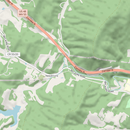 OpenStreetMap map of Long Lick Run, WV