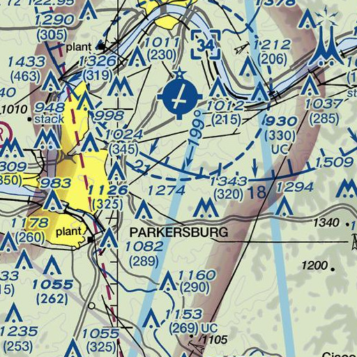 FAA VFR chart of Long Run, WV