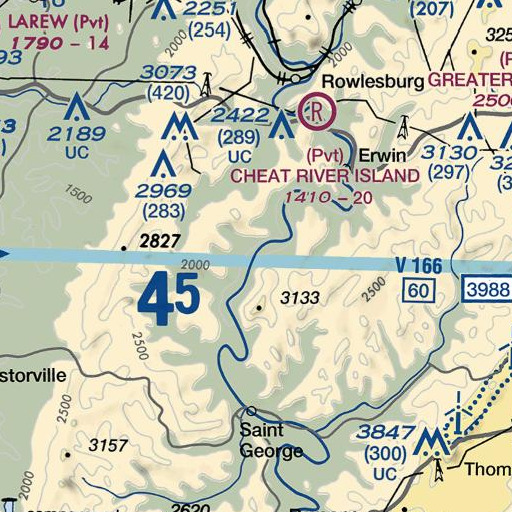 FAA VFR chart of Long Run, WV