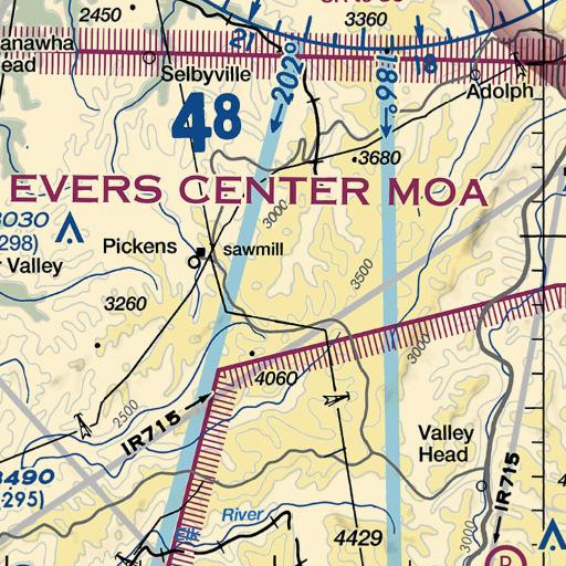 FAA VFR chart of Long Run, WV