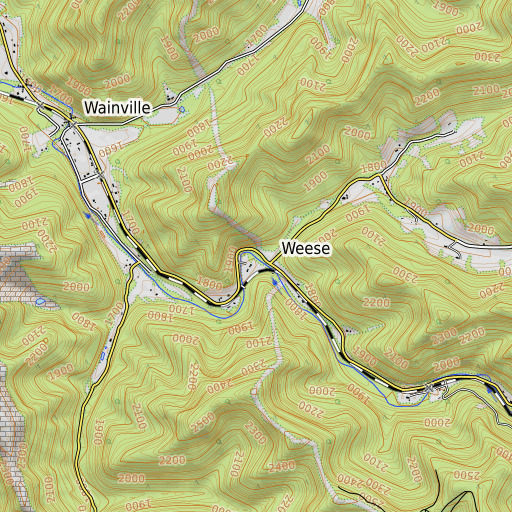 OpenTopoMap map of Lost Run, WV
