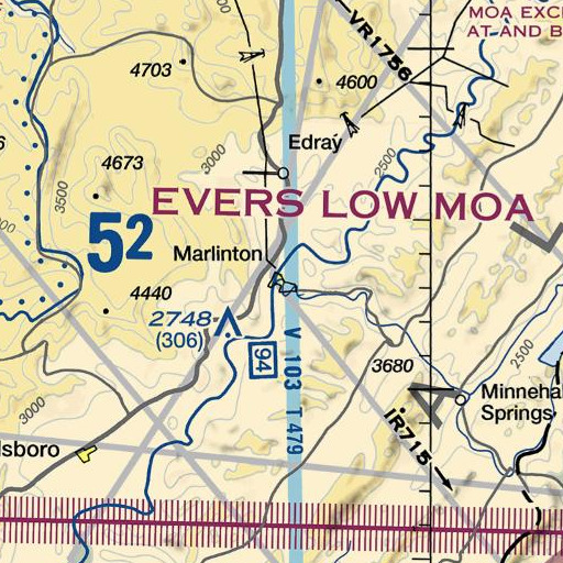FAA VFR chart of Marlin Run, WV