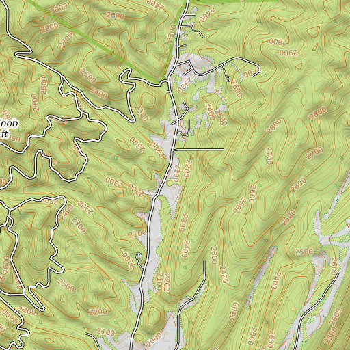 OpenTopoMap map of Mays Draft, WV