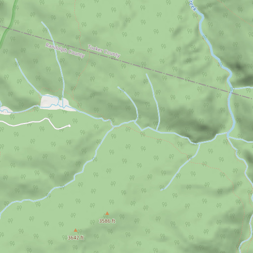 OpenStreetMap map of Moore Run Trail, WV