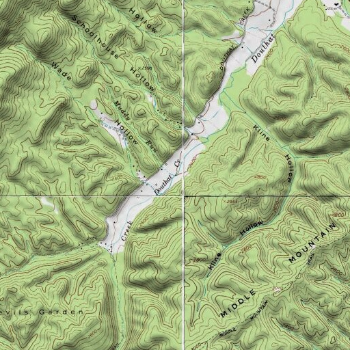 USGS 24K topo map of Muddy Run, WV