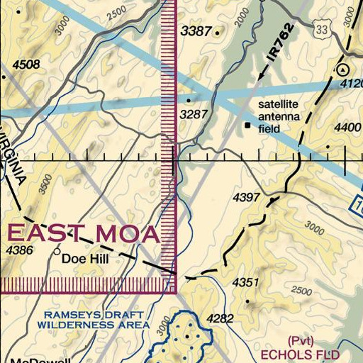 FAA VFR chart of Panther Run, WV