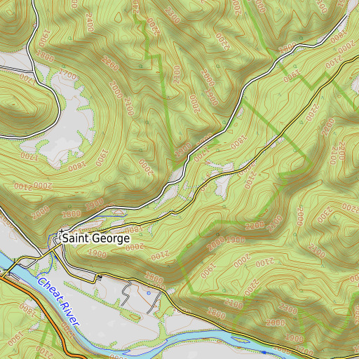 OpenTopoMap map of Sailor Run, WV