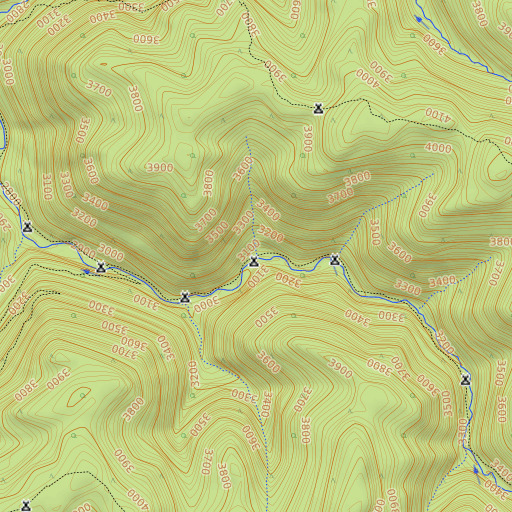 OpenTopoMap map of Sheets Gordon Run, WV