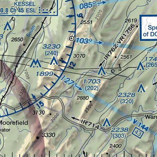 FAA VFR chart of Skaggs Run, WV