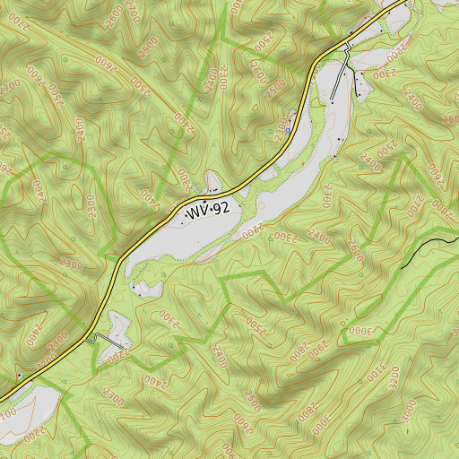 OpenTopoMap map of Sugar Run, WV