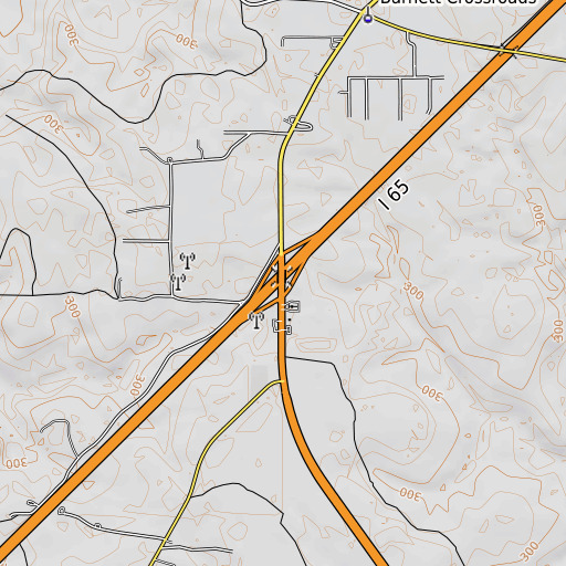 OpenTopoMap map of Interchange 69, AL