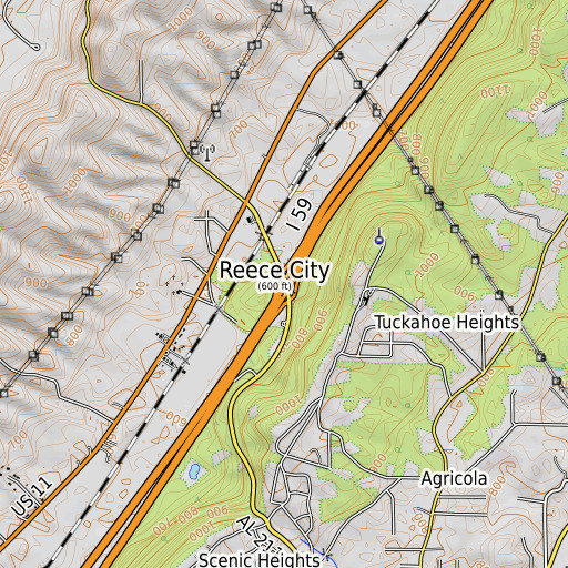 OpenTopoMap map of Interchange 188, AL