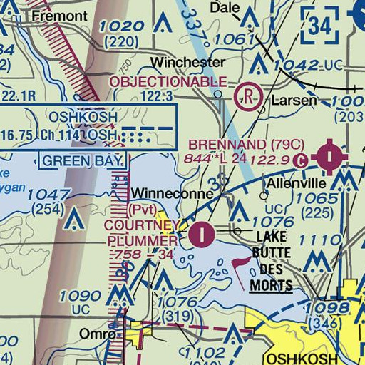 FAA VFR chart of Arrowhead River, WI
