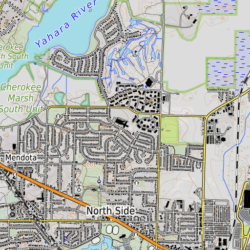 OpenTopoMap map of Gompers Elementary School, WI
