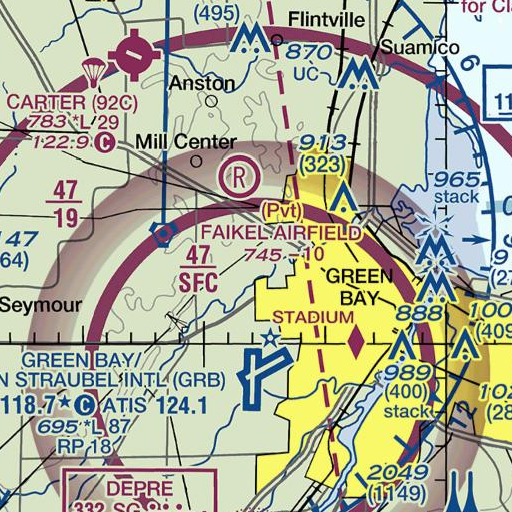 FAA VFR chart of Hillcrest Elementary School, WI