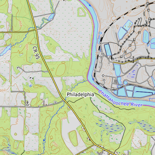 OpenTopoMap map of Upper Gordon Landing, AL