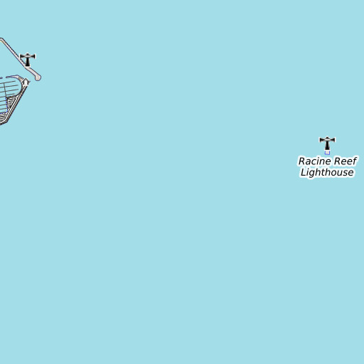 OpenTopoMap map of Racine Reef, WI