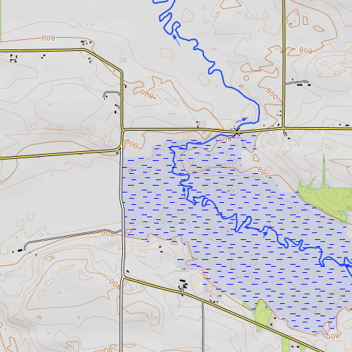 OpenTopoMap map of Snake Creek, WI