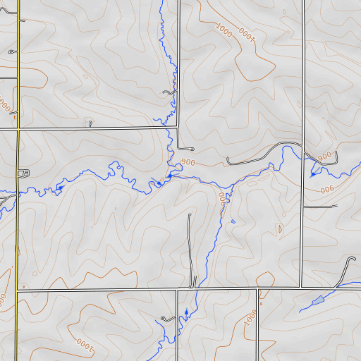 OpenTopoMap map of South Fork Ames Branch, WI