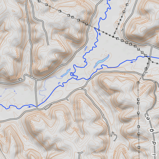 OpenTopoMap map of South Fork Bad Axe River, WI