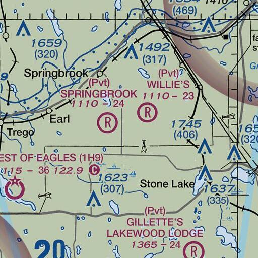 FAA VFR chart of South Fork Bean Brook, WI