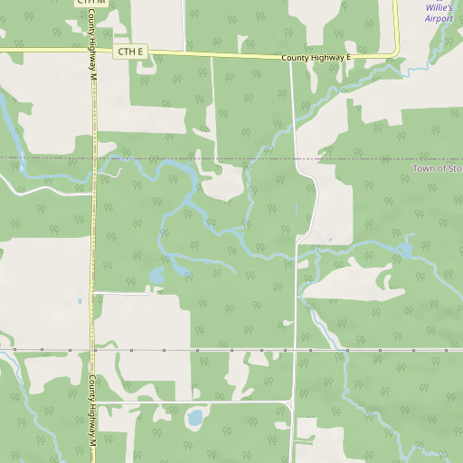 OpenStreetMap map of South Fork Bean Brook, WI