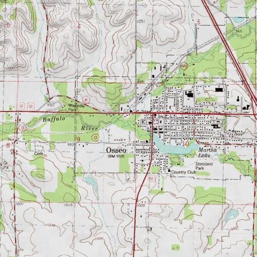 USGS 24K topo map of South Fork Buffalo River, WI