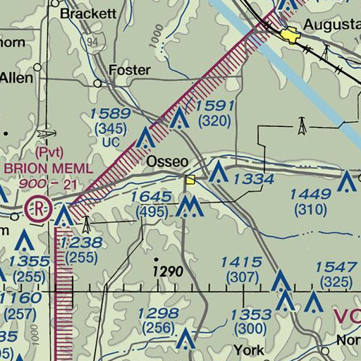 FAA VFR chart of South Fork Buffalo River, WI