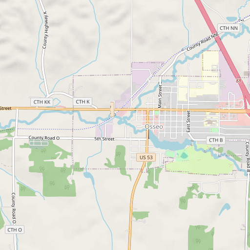 OpenStreetMap map of South Fork Buffalo River, WI