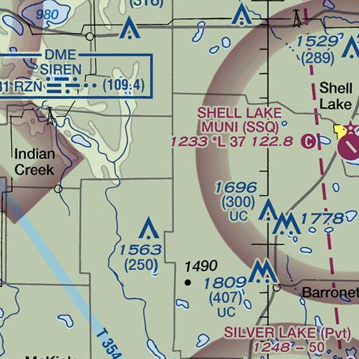FAA VFR chart of South Fork Clam River, WI