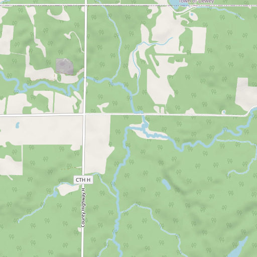 OpenStreetMap map of South Fork Clam River, WI
