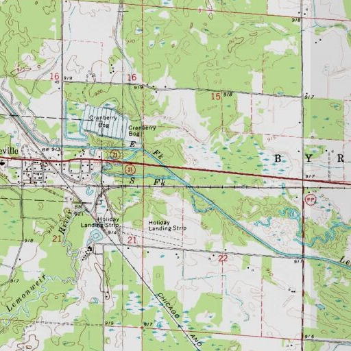USGS 24K topo map of South Fork Lemonweir River, WI