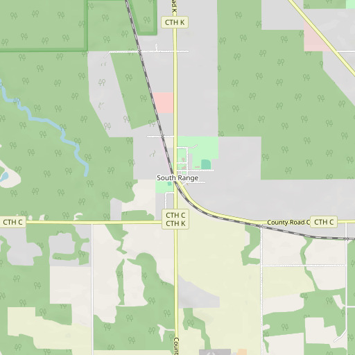 OpenStreetMap map of South Range, WI