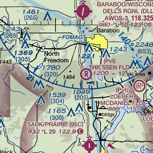 FAA VFR chart of South Range, WI