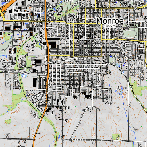 OpenTopoMap map of South School, WI
