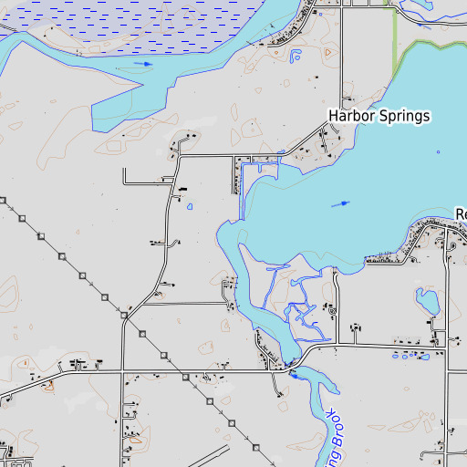OpenTopoMap map of Spring Brook, WI