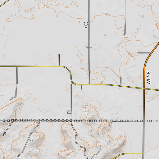 OpenTopoMap map of Spring Creek, WI