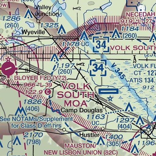 FAA VFR chart of Wildcat Bluff, WI