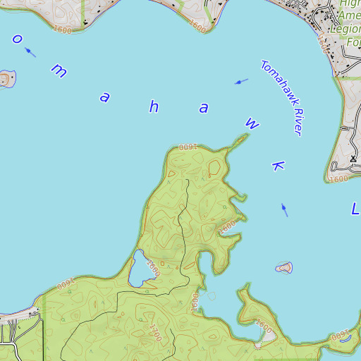 OpenTopoMap map of Windy Point, WI