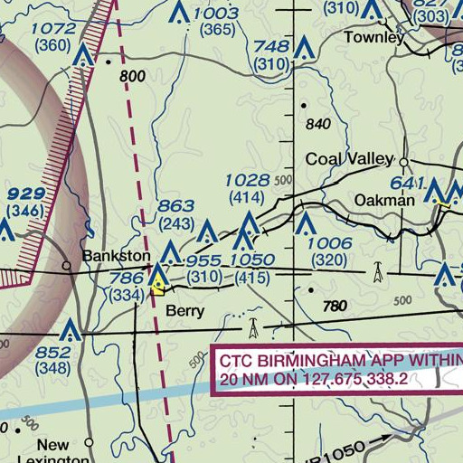 FAA VFR chart of Pendley Cemetery, AL