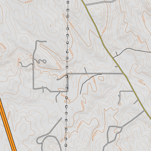 OpenTopoMap map of Bates Draw, WY