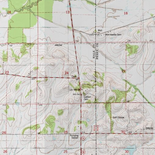 USGS 24K topo map of Fowler Cemetery, AL