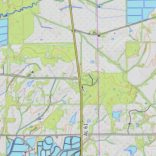 OpenTopoMap map of Fowler Cemetery, AL