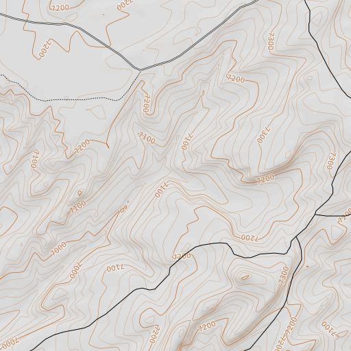 OpenTopoMap map of Chicken Spring, WY